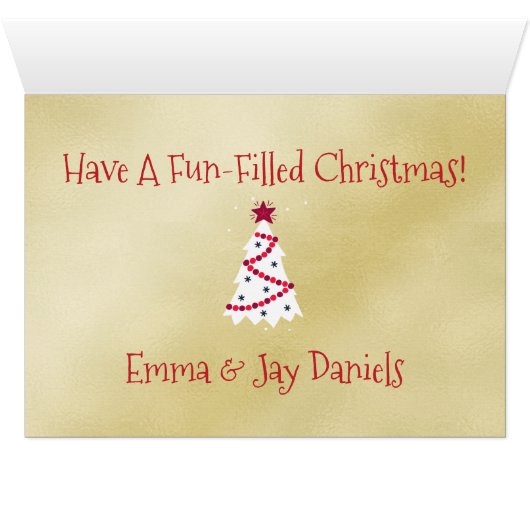 金ゴールドモダンクリスマスカード(家族名付き) (内部横(下))