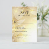 金ゴールドモダンクリスマススターズパインツリーズホリデー 出欠カード (スタンド正面)