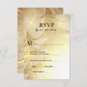 金ゴールドモダンクリスマススターズパインツリーズホリデー 出欠カード (正面/裏面)