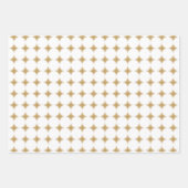 金ゴールドモダンクリスマススター ラッピングペーパーシート (正面3)