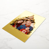 金ゴールドモダンクリスマスツリーフレームフォト 箔シーズンカード (回転した状態)