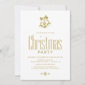 金ゴールドモダンクリスマスベルパーティー 招待状 (正面)