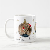 金ゴールドモダンクリスマス装飾写真コラージュ コーヒーマグカップ (左)