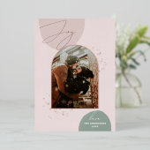 金ゴールドモダンクリスマス | エレガントJoy Arch写真 箔シーズンカード (立ち正面)