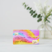 金ゴールドモダンクレジットカードスタイル追加ロゴ 名刺 (スタンド正面)