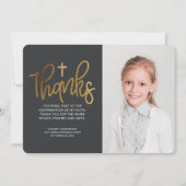 金ゴールドモダンクロスフォト確認ありがとうございます サンキューカード (正面)