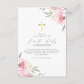 金ゴールドモダンクロス最初の聖餐式 サンキューカード (正面)