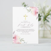 金ゴールドモダンクロス最初の聖餐式 サンキューカード (スタンド正面)