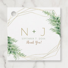 金ゴールドモダングラム幾何学植物学結婚院 フェイバータグ