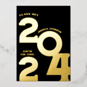 金ゴールドモダングラードパーティー箔招待状 箔招待状 (正面)