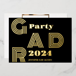 金ゴールドモダングラードパーティー 箔招待状