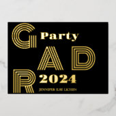 金ゴールドモダングラードパーティー 箔招待状 (正面)