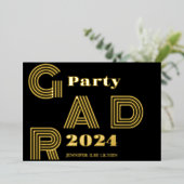 金ゴールドモダングラードパーティー 箔招待状 (立ち正面)