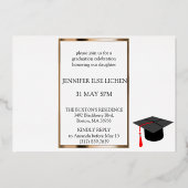 金ゴールドモダングラードパーティー 箔招待状 (裏面)