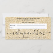 金ゴールドモダングリッターはシックなギフト証明書を輝かす (裏面)