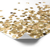 金ゴールドモダングリッターへようこそ21歳の誕生日パーティー ポスター (角)