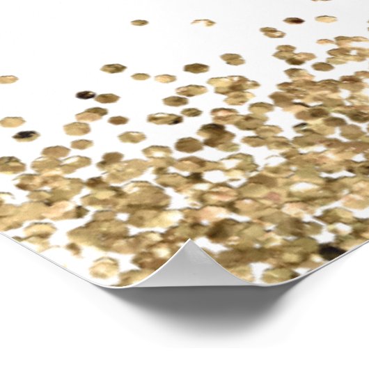 金ゴールドモダングリッターへようこそ21歳の誕生日パーティー ポスター (角)