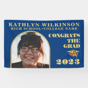 金ゴールドモダングリッターアーチ写真卒業パーティー 横断幕