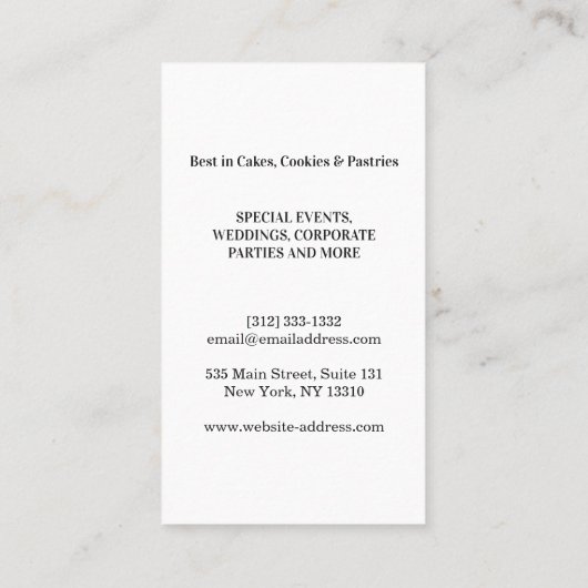 金ゴールドモダングリッターウィスクベーカリー木製 名刺 (裏面)