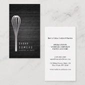 金ゴールドモダングリッターウィスクベーカリー木製 名刺 (正面/裏面)