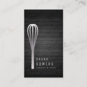 金ゴールドモダングリッターウィスクベーカリー木製 名刺 (正面)