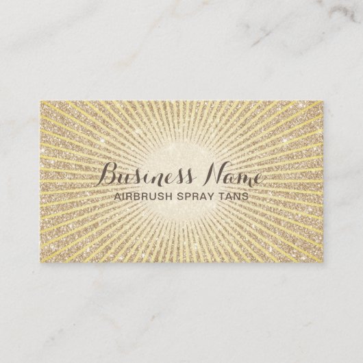 金ゴールドモダングリッターエアブラシスプレータン 名刺 (正面)