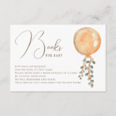 金ゴールドモダングリッターオレンジ色の風船が本を持ってくる エンクロージャーカード (正面)