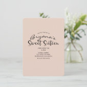 金ゴールドモダングリッターグラムスウィート16パーティー 招待状 (スタンド正面)