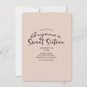 金ゴールドモダングリッターグラムスウィート16パーティー 招待状 (正面)