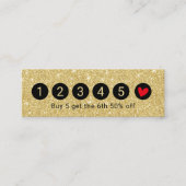 金ゴールドモダングリッタースパークル6パンチロイヤリティ ロイヤリティカード (正面)