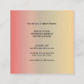 金ゴールドモダングリッタードリップウィスクベーカリー スクエア名刺 (裏面)