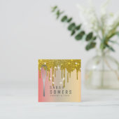 金ゴールドモダングリッタードリップウィスクベーカリー スクエア名刺 (スタンド正面)