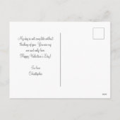 金ゴールドモダングリッターハッピーバレンタインデー シーズンポストカード (裏面)