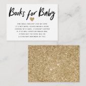 金ゴールドモダングリッターハートベビーシャワー予約リクエスト エンクロージャーカード (正面/裏面)