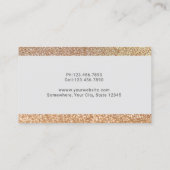 金ゴールドモダングリッターピンクモノグラム美しいサロン 名刺 (裏面)