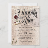 金ゴールドモダングリッターフェアリー結婚タールズバラドーム 招待状 (正面)