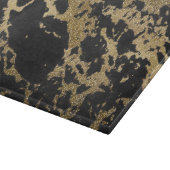 金ゴールドモダングリッターブラックマーブル カッティングボード (角)