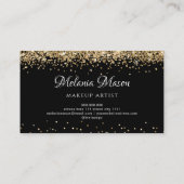 金ゴールドモダングリッターメイクアップアーティストブラックエレガント 名刺 (裏面)