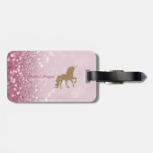 金ゴールドモダングリッターユニコーン,グリッター《写真》ぼけ味 ラゲッジタグ (裏面横)