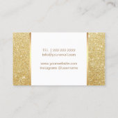 金ゴールドモダングリッターリップメイクアップアーティストサロン 名刺 (裏面)