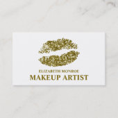 金ゴールドモダングリッター唇、メイクアップアーティスト 名刺 (正面)