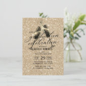 金ゴールドモダングリッター応援の卒業 招待状 (スタンド正面)