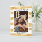 金ゴールドモダングリッター水彩画GRAD サンキューカード (スタンド正面)