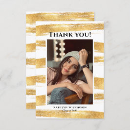 金ゴールドモダングリッター水彩画GRAD サンキューカード