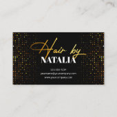 金ゴールドモダングリッター&ブラックスパークル美容師 予約カード (裏面)