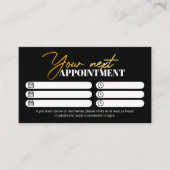 金ゴールドモダングリッター&ブラックスパークル美容師 予約カード (正面)