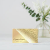 金ゴールドモダングリッター、メイクアップアーティスト 名刺 (スタンド正面)