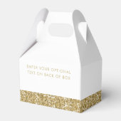 金ゴールドモダングリッターXOXOガーリーパーティー フェイバーボックス (裏面サイド)