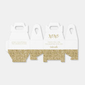 金ゴールドモダングリッターXOXOガーリーパーティー フェイバーボックス (折り畳みなし)