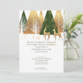 金ゴールドモダングリーンウッドランドディアー 招待状 (スタンド正面)